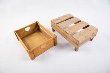 Little wooden boxes Assorted baby photography props and toys 