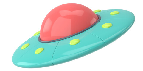 UFO. 3D illustration. 3D rendering.