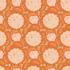 Seamless pattern with doodle flowers.