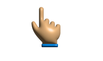 3d hands icon. Cartoon style hand gesture.