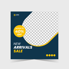 Digital business marketing banner for social media post template