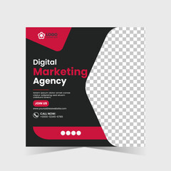 Digital business marketing banner for social media post template