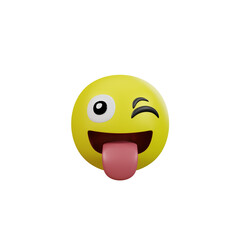Fototapeta premium Emoji yellow face and emotion with happy and naughty cute. Facial expression.