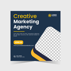 Digital business marketing banner for social media post template