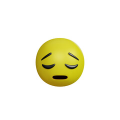 Emoji yellow face and emotion with sad.  Facial expression.