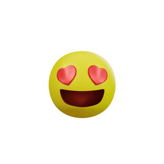 Emoji yellow face and emotion with in love.  Facial expression.
