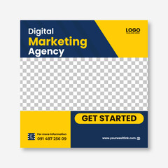 Digital business marketing banner for social media post template