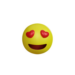 Emoji yellow face and emotion with in love.  Facial expression.