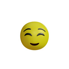 Emoji yellow face and emotion with happy and naughty cute.  Facial expression.