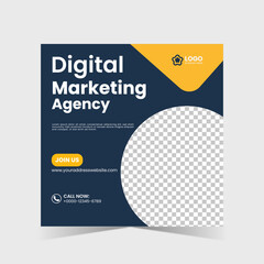 Digital business marketing banner for social media post template