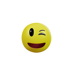 Fototapeta premium Emoji yellow face and emotion with happy and naughty cute. Facial expression.
