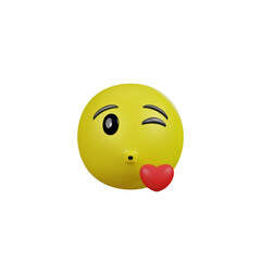 Emoji yellow face and emotion with in love.  Facial expression.