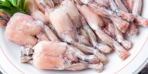 meat frog leg frozen food meal food snack on the table copy space food background rustic top view