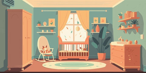 Home Lifestyle Interior Background Design Simple Flat Living House Illustration