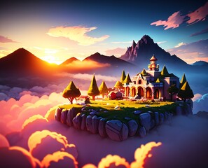 sunset in the mountains