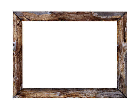 Vintage Old Wooden Picture Frame Isolated for Design Purposes