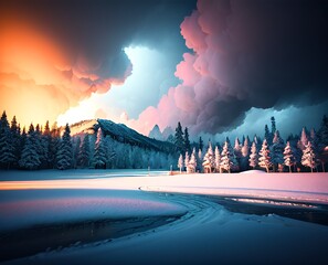 landscape with snow