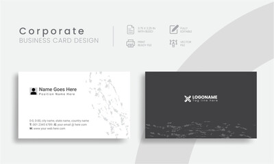 Best Corporate Business Card Design Template For Modern Orientation Brand Identity. Vector Flat Creative & Clean Layout Vol - 01