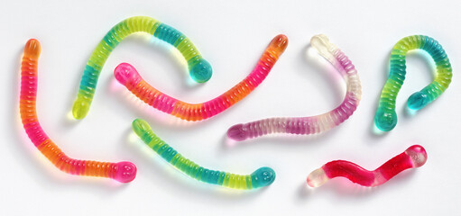 Gummy jelly worm candies