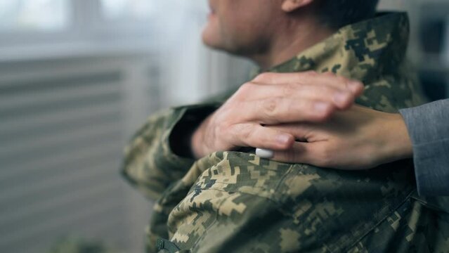 Wife supporting soldier who's going through rough times, family support, ptsd