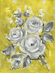 Gordijnen oil painting. abstract flowers. illustration.  © Anna Ismagilova