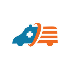Ambulance emergency car service logo design