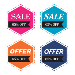 set of offer sale discount tags, special offer tags, best deal tags special offer badges, offer sale ribbons with modern design illustration vector