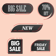 set of offer sale discount tags, special offer tags, best deal tags special offer badges, offer sale ribbons with modern design illustration vector