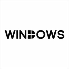 Windows word logo design with window symbol on D letter.