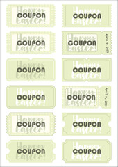 Easter 2024 yellow green set of ticket coupon online commerce online store event invitation