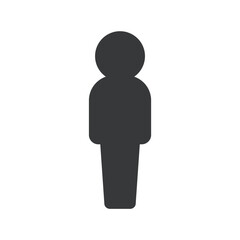 立っている一人の人のアイコン・ピクトグラム - 男女や大人･子どもの区別なく使えるデフォルメ体型
