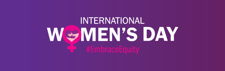 International Women's Day 2023, campaign theme: #EmbraceEquity. Women's Day vector illustration. Give equity a huge embrace.