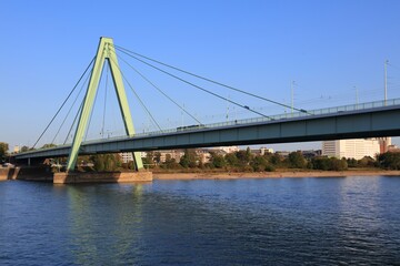 Fototapeta na wymiar Cable-stayed bridge over Rhine, Germany
