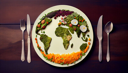An image of a plate of vegetarian food to encourage sustainable consumption during Earth Month generative AI