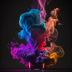 Kolorowy dym. Generative AI.