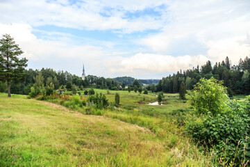 Mountainous country and summer in Estonia