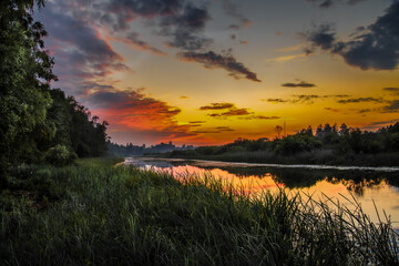 Night river in the moonlight