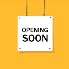 Opening soon sign vector design. Announcement of New Product or Opening. Store opening banner template.