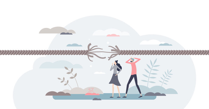 Stress tension and emotionally desperate mental pressure tiny person concept, transparent background. Moment before psychological breaking point and burnout in feelings crisis illustration.