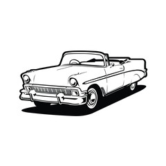 Premium Classic Car Vector Silhouette Design. Ready Made Vintage Vector Illustration. Best for Automotive Related Business
