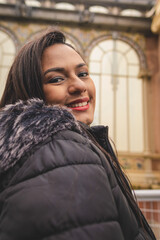 A woman's face in winter