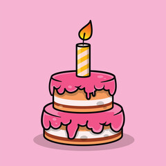 birthday cake with candles