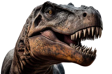 Fototapeten T-Rex dinosaur isolated on transparent background. Ai generated. © wasan