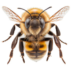 bee face shot close up , isolated on transparent background cutout , generative ai