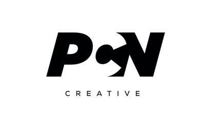 PCN letters negative space logo design. creative typography monogram vector - obrazy, fototapety, plakaty