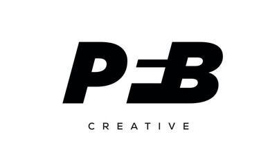 PFB letters negative space logo design. creative typography monogram vector
