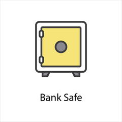 Bank Safe icon vector stock