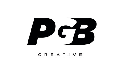 PGB letters negative space logo design. creative typography monogram vector