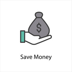 Save Money icon vector stock