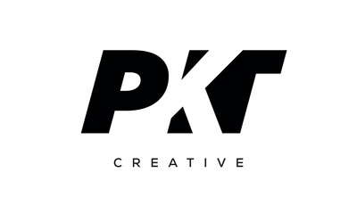 PKT letters negative space logo design. creative typography monogram vector